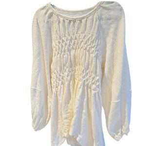 Free People Snowbell Babydoll sweater White Size M/L